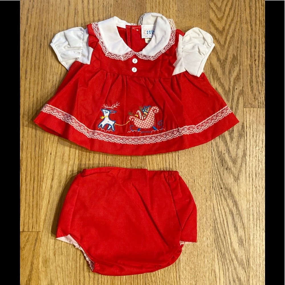 Vtg Catton Candy baby girl Christmas 0-6 mo